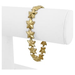 Bracciale A Link in oro giallo 14k da 12,7 g per donna da 11 mm con stella marina da 7 pollici
