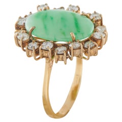 14K Yellow Gold 1.28ct Diamond and Jade Ring MF24-050626