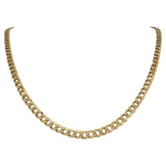 14k Yellow Gold 12g Hollow Light 5mm Curb Link Necklace 22" (Chaîne à maillons creux en or jaune)