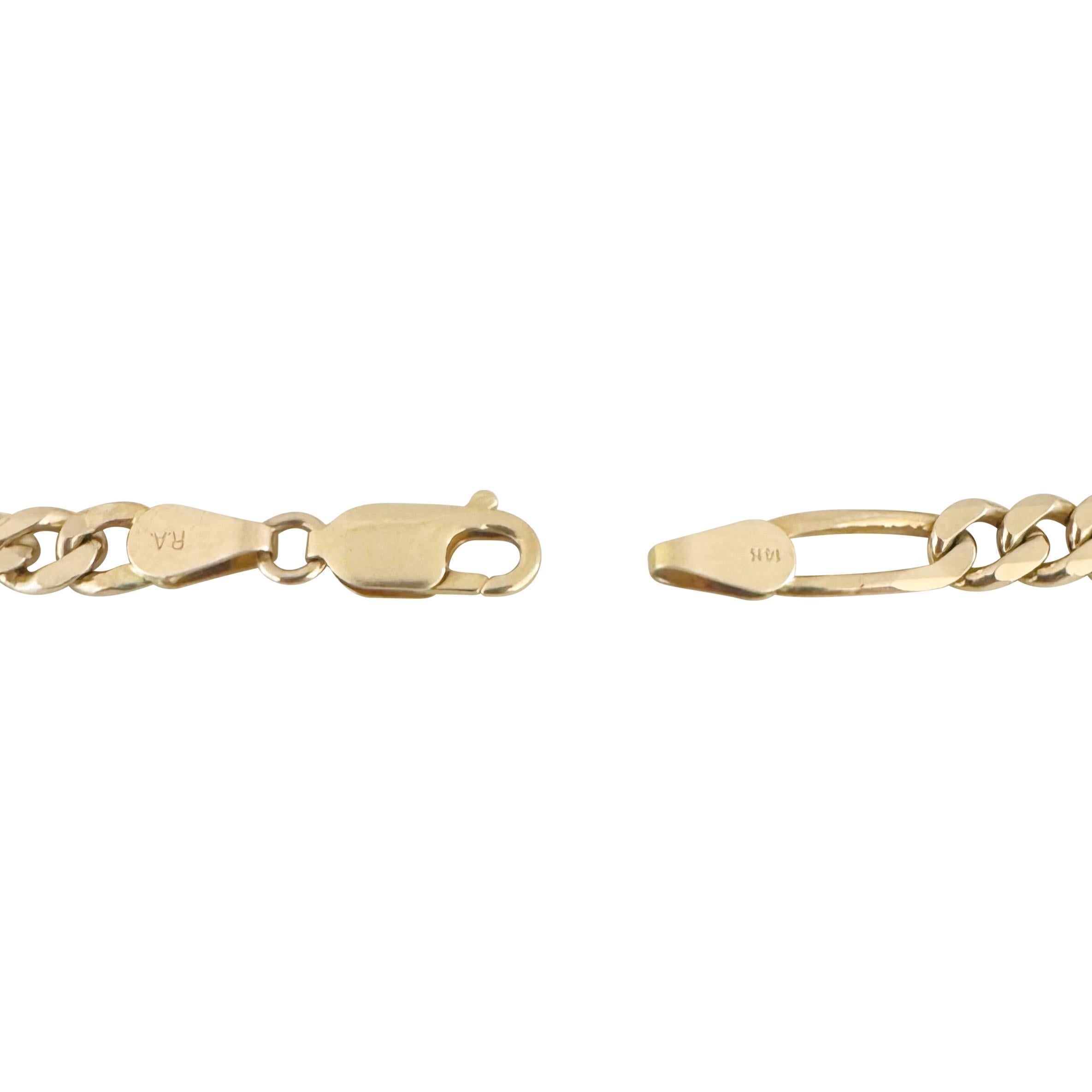14k Gelbgold 12g Herren 5,5m Figaro Gliederarmband 8
