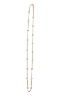 14K Yellow Gold 1.30ct Diamond Station Necklace for Her 1.20cttw