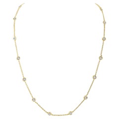 14K Yellow Gold 1.30ct Diamond by the Yard Necklace for Her