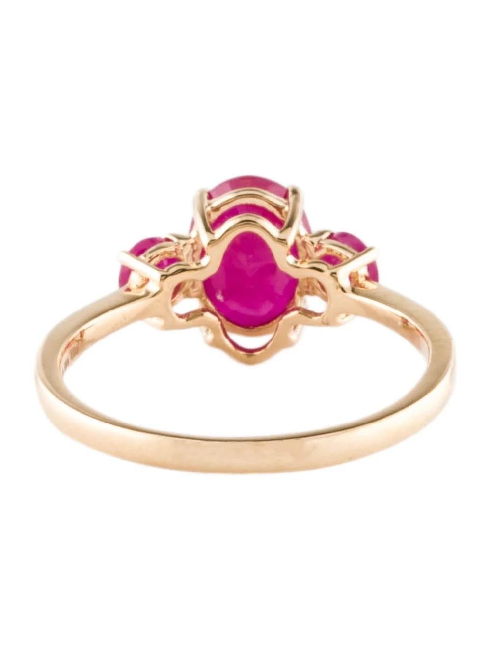 14K Yellow Gold 1.31ct Ruby Cocktail Ring, Size 6.75: Timeless Elegance In New Condition For Sale In Holtsville, NY