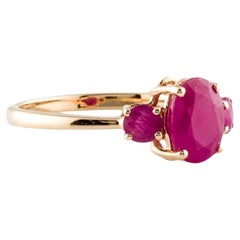 14K Yellow Gold 1.31ct Ruby Cocktail Ring, Size 6.75: Timeless Elegance