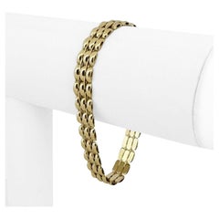 14k Gelbgold 13,3g Damen poliertes 8mm Ausgefallenes Panther-Gliederarmband Italien 7"