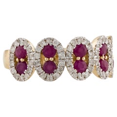 14K Yellow Gold 1.34ctw Ruby 
Diamond Ring, Size 7  0.81 Carat Round Modified