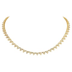 14k Yellow Gold 13.50cttw Diamond Trio Tennis Necklace