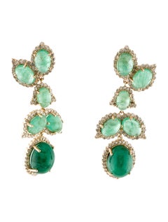 14K Yellow Gold 13.65ctw Emerald
Diamond Drop Earrings Featuring 6.68ct Oval 14K Yellow Gold 13.65ctw Emerald
Diamond Drop Earrings Featuring 6.68ct Oval