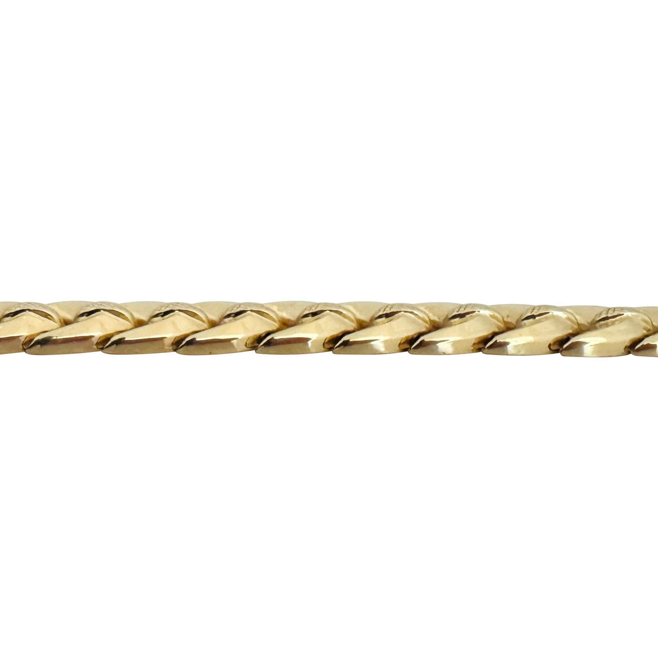 14k Yellow Gold 13.7g Ladies 8mm Fancy Link Bracelet Italy 7.5