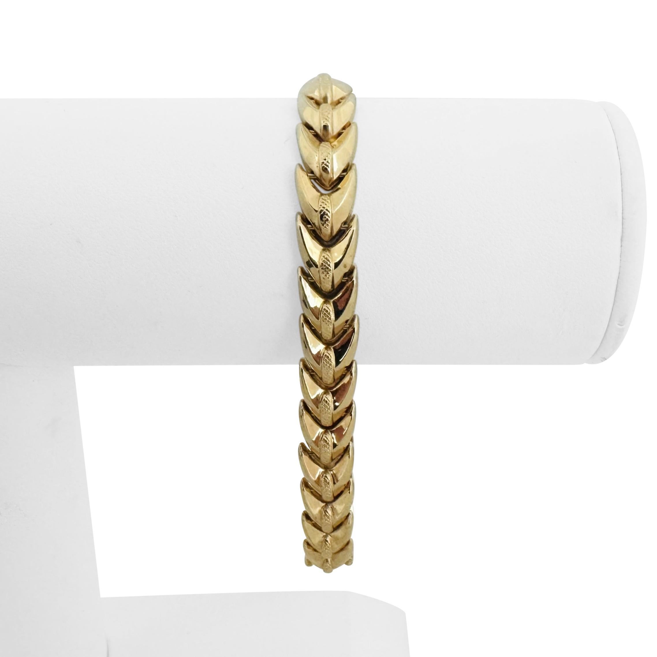 Women's 14k Yellow Gold 13.7g Ladies 8mm Fancy Link Bracelet Italy 7.5