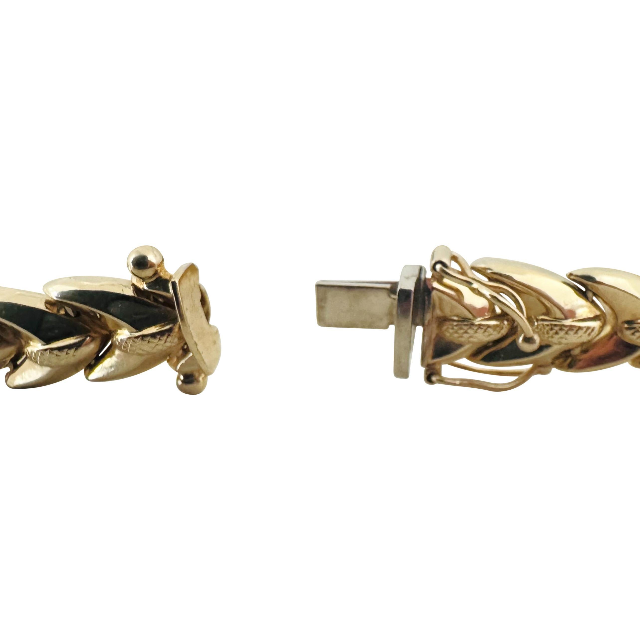 14k Yellow Gold 13.7g Ladies 8mm Fancy Link Bracelet Italy 7.5