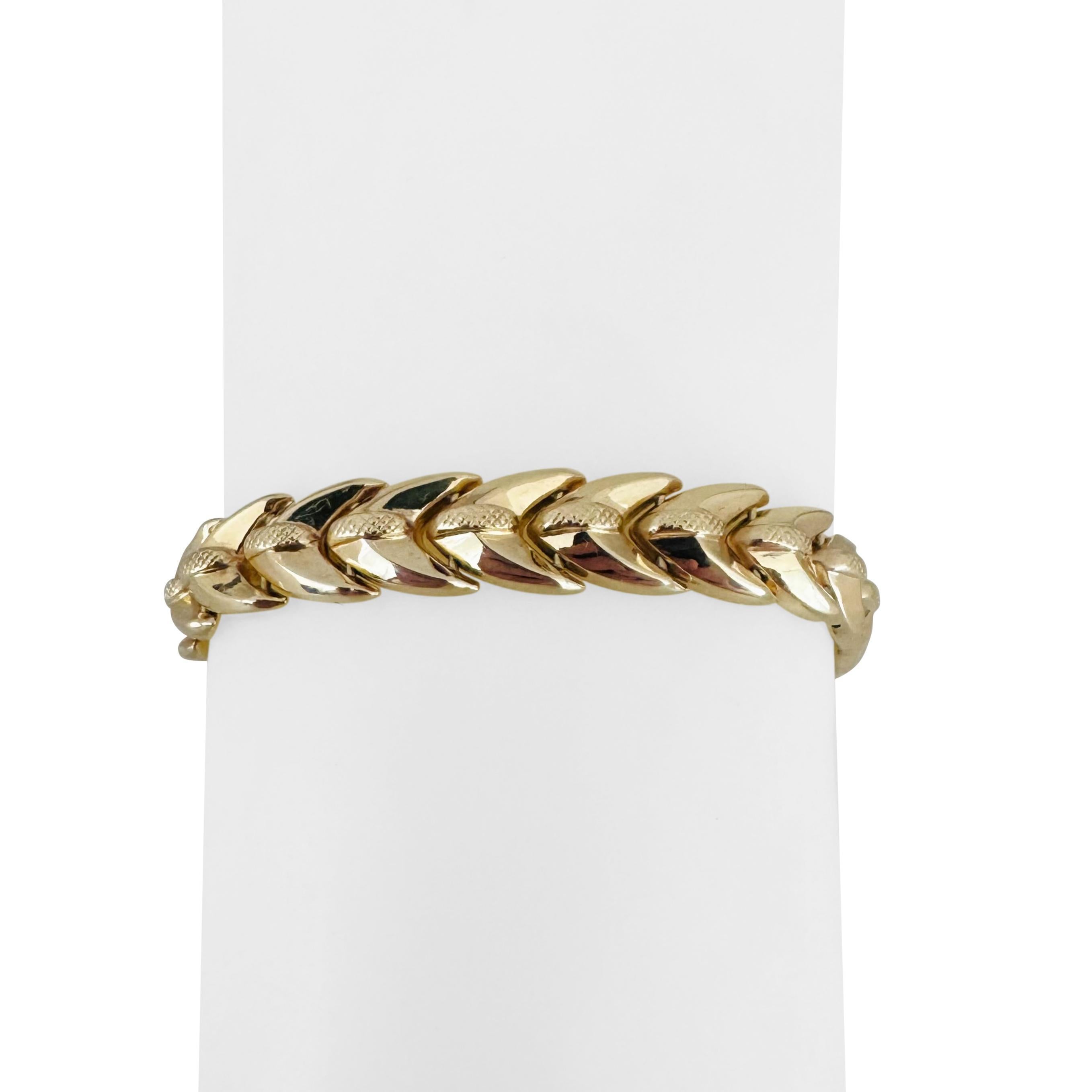 14k Yellow Gold 13.7g Ladies 8mm Fancy Link Bracelet Italy 7.5