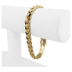 14k Gelbgold 13,7g Damen 8mm Ausgefallenes Gliederarmband Italien 7,5"