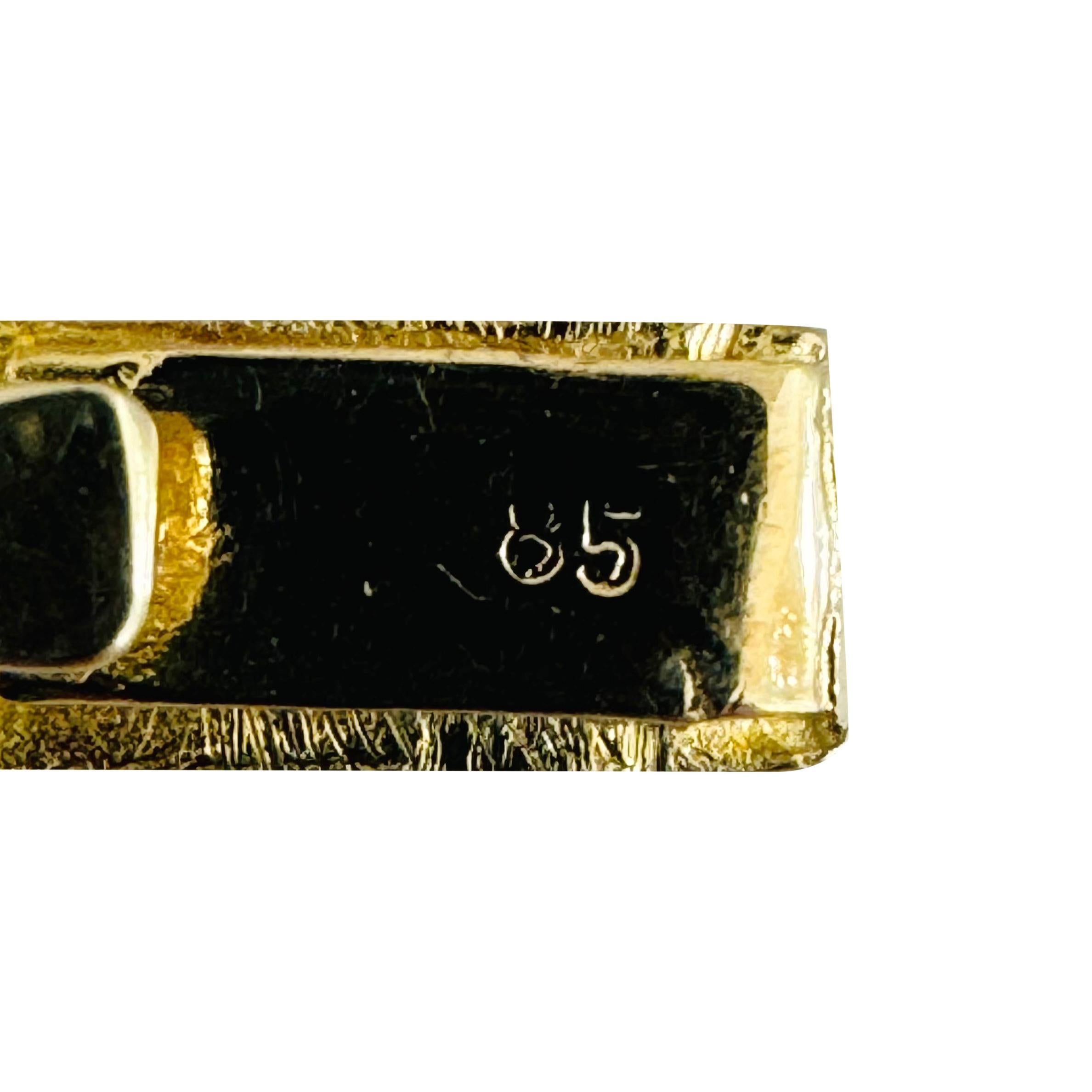 14k Gelbgold 13,8g Damen poliertes 7,5mm griechisches Schlüsselanhänger-Gliederarmband 7,25