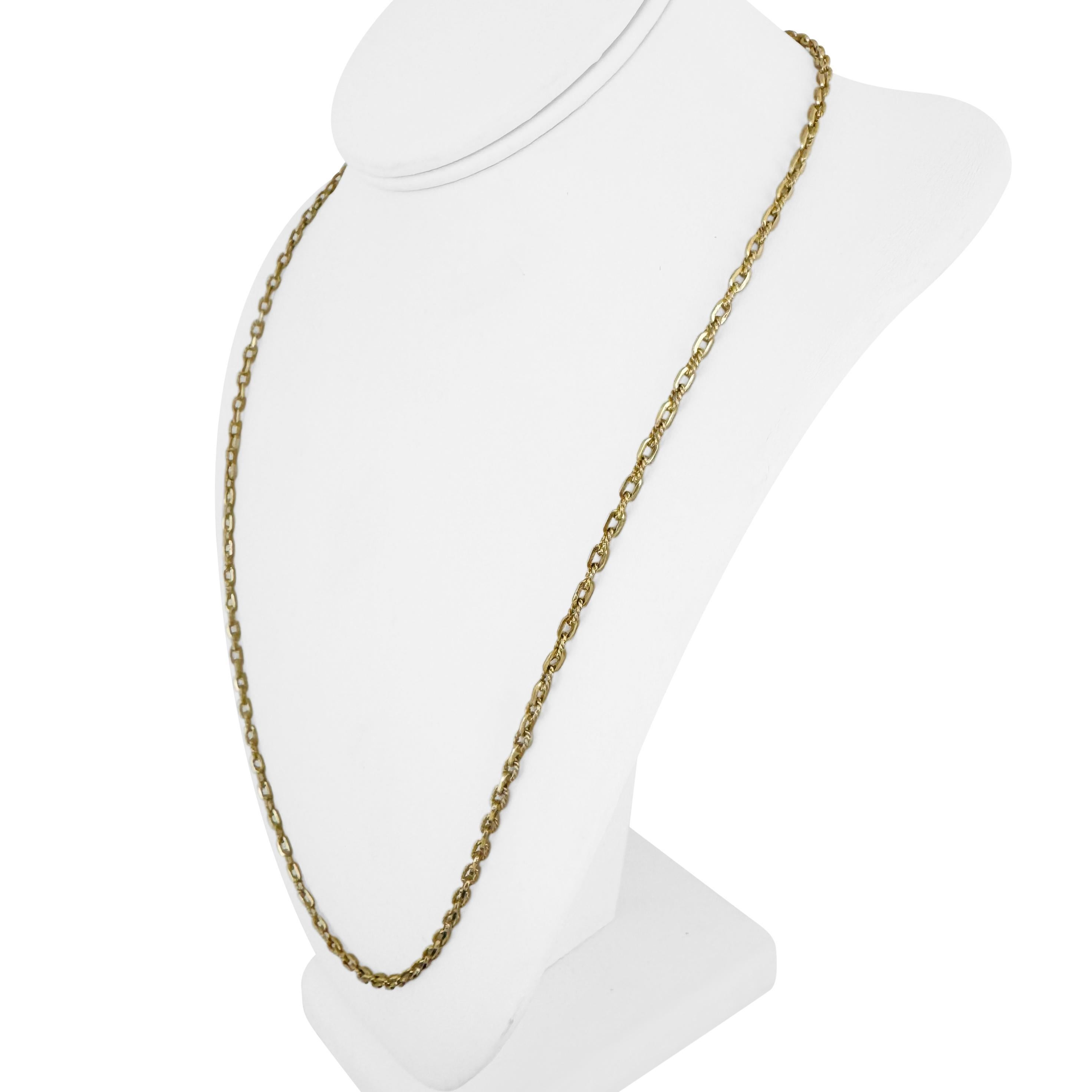 14k Yellow Gold 13.8g Solid Vintage Oval Cable Link Chain Necklace 24