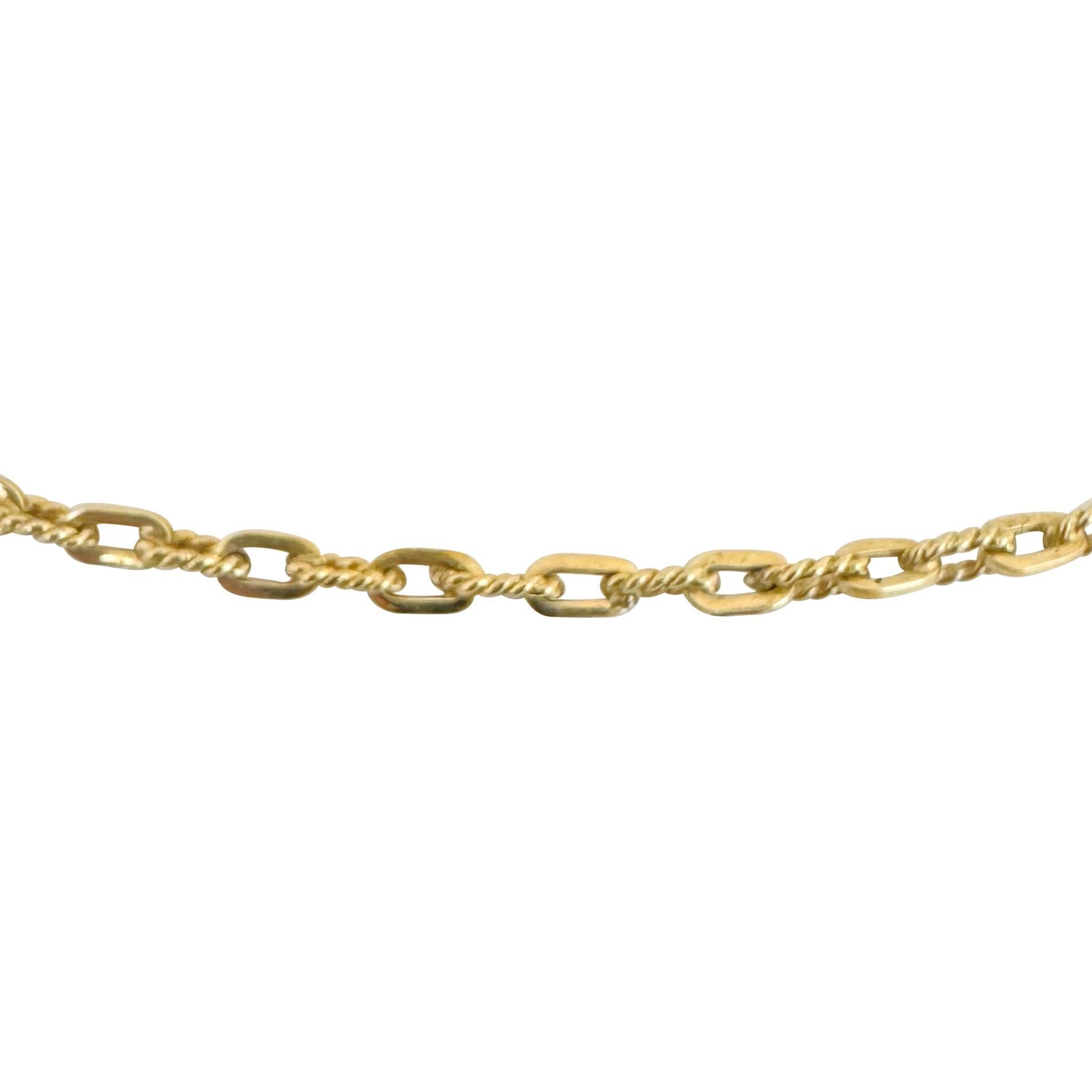 Women's 14k Yellow Gold 13.8g Solid Vintage Oval Cable Link Chain Necklace 24