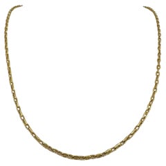 14k Yellow Gold 13.8g Solid Vintage Oval Cable Link Chain Necklace 24"