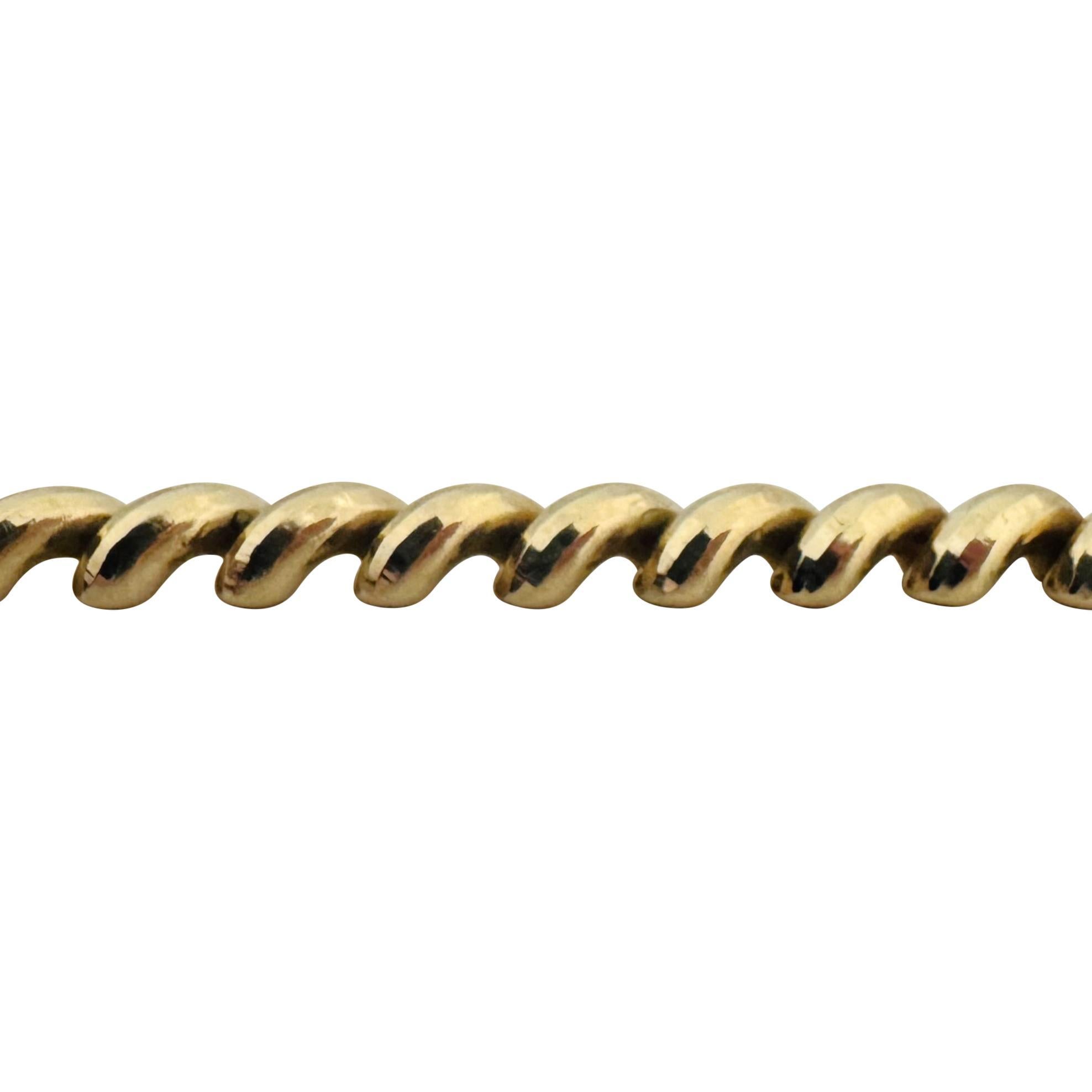 Donna Bracciale in oro giallo 14k 13g da donna con maglie smussate da 7mm San Marco 7.25