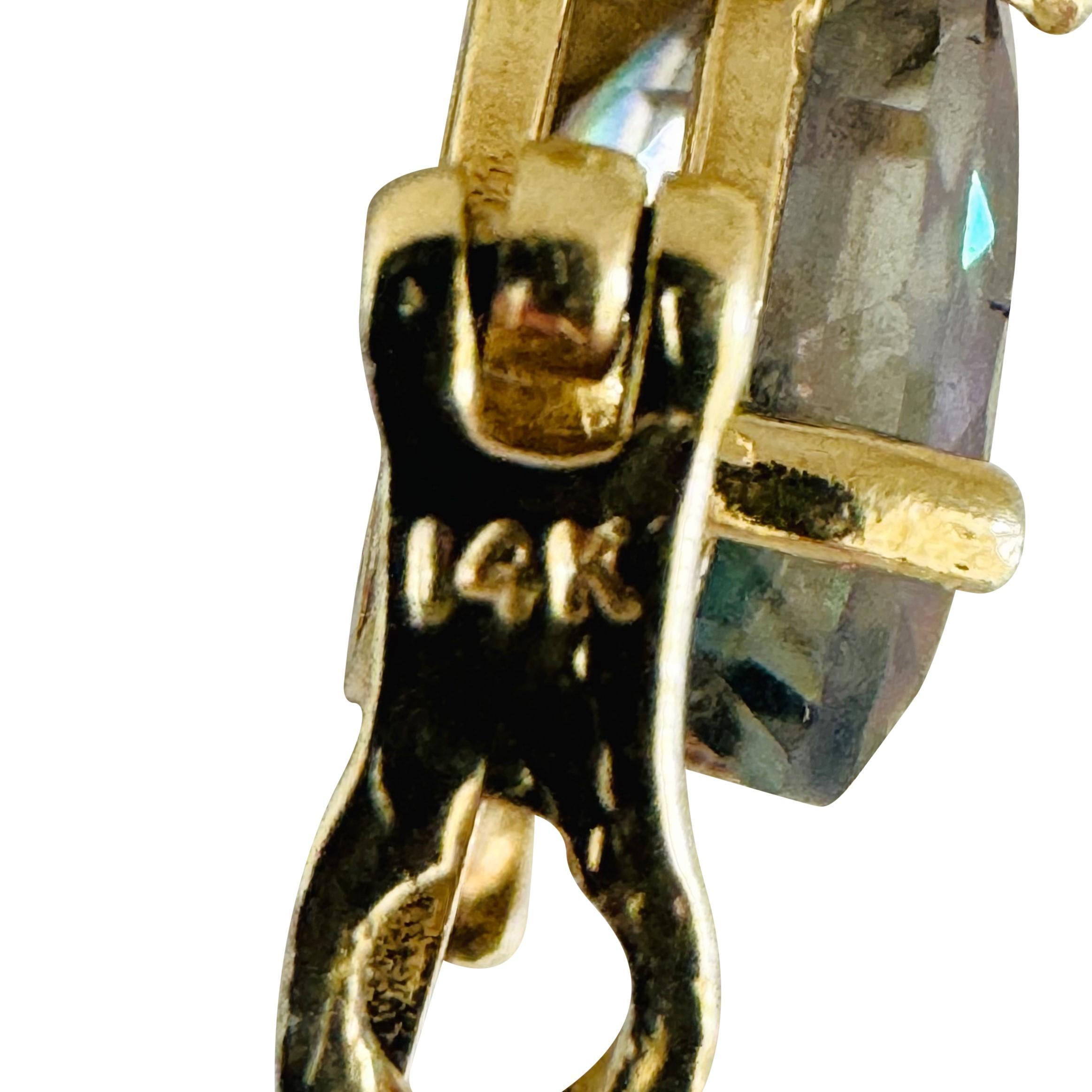 14k Gelbgold 14,3g Mystic Topas und Diamant Gliederarmband 7