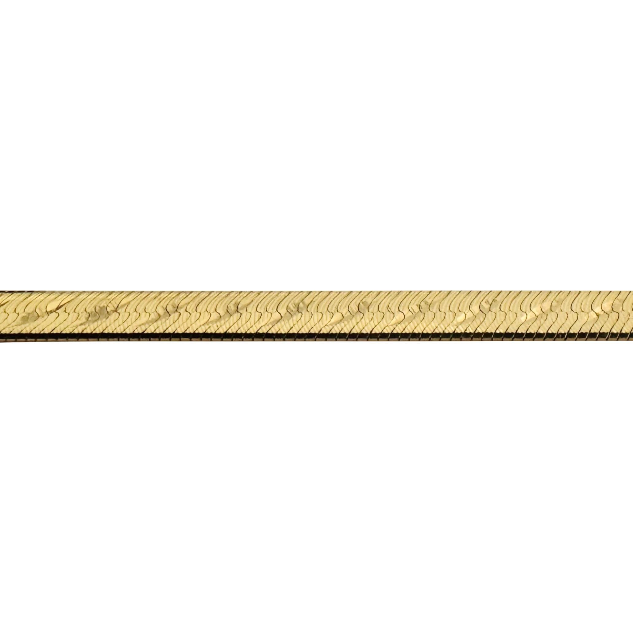 14k Gelbgold 14,6 g massive Vintage 5mm geätzte Fischgräten-Halskette Italien 16