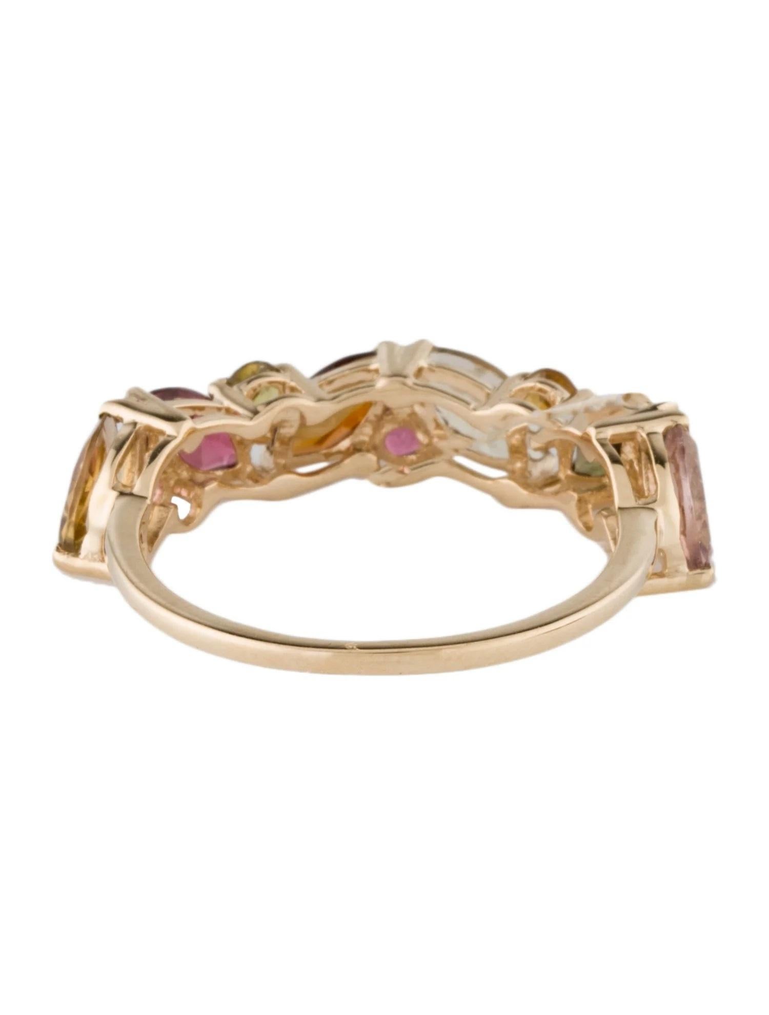 14K Gelbgold 1,47ctw Mehrfarbiger Turmalin-Ring, Größe 6,75 (Marquiseschliff) im Angebot