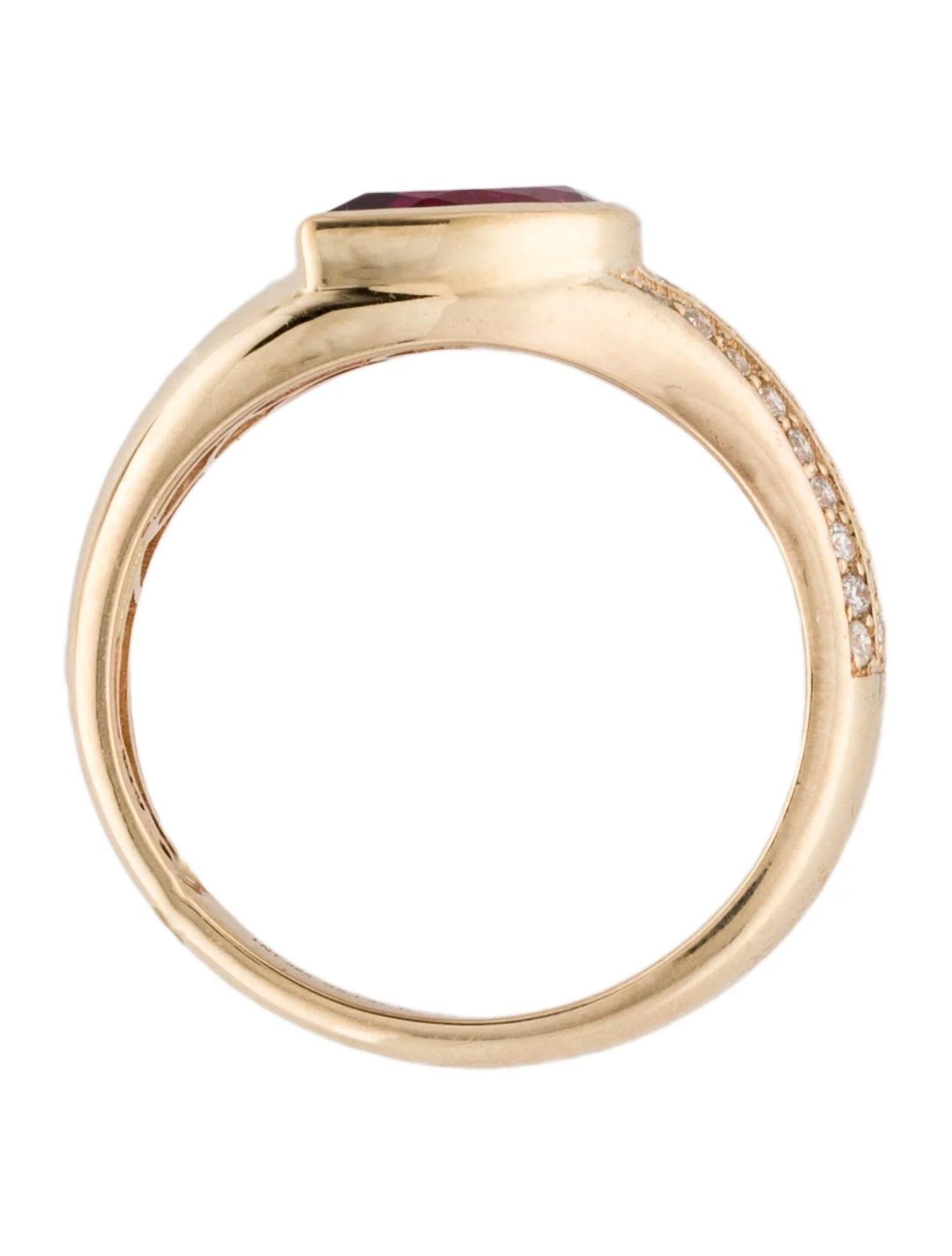 14K Yellow Gold 1.47ctw Pink Tourmaline & Diamond Cocktail Ring Size 6.75 In New Condition In Holtsville, NY