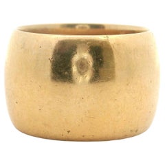 Anello in oro giallo 14k 14,9g solido e pesante da 13mm Misura 5,75