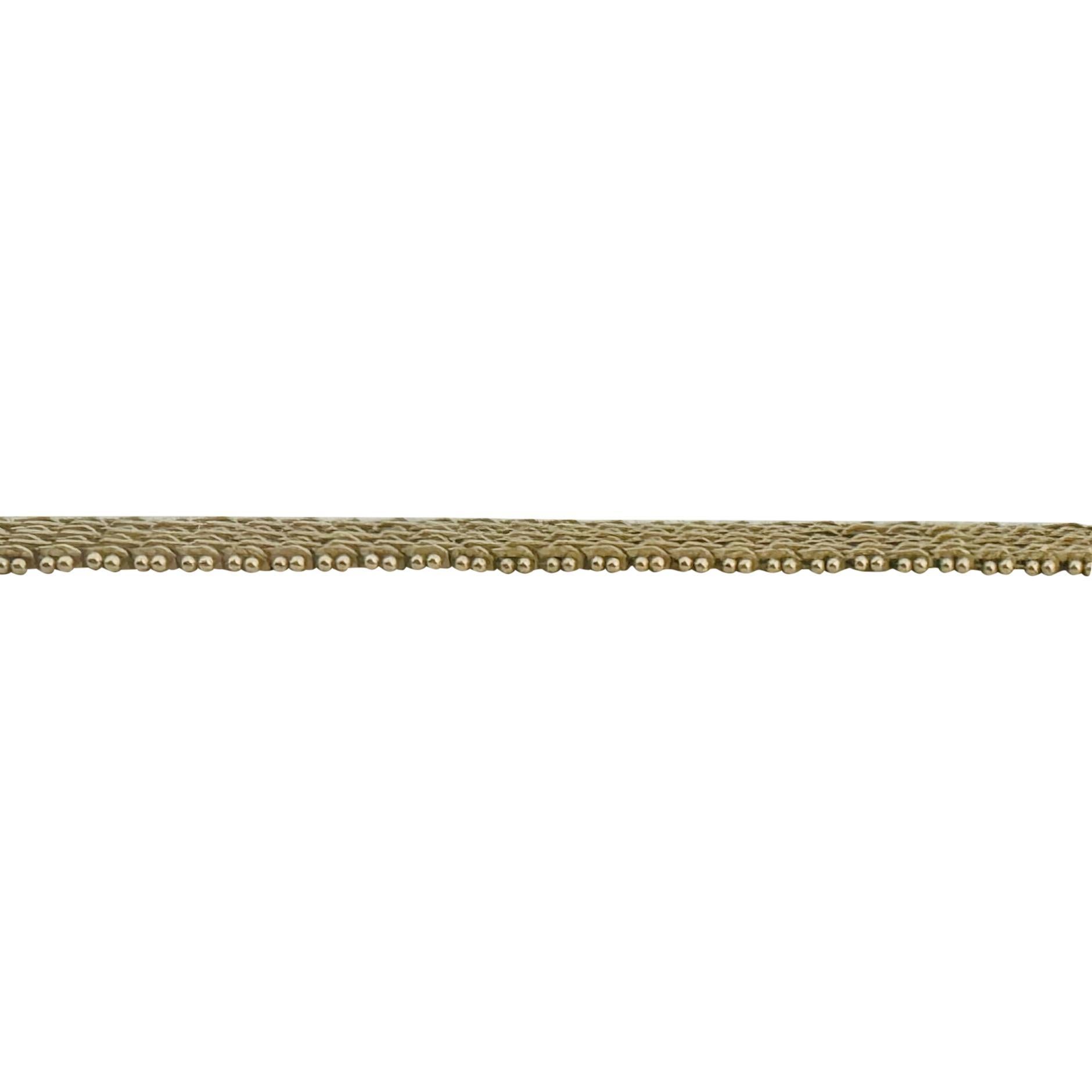 14k Yellow Gold 14g Imperial Gold 7mm Beaded Wheat Link Bracelet 8