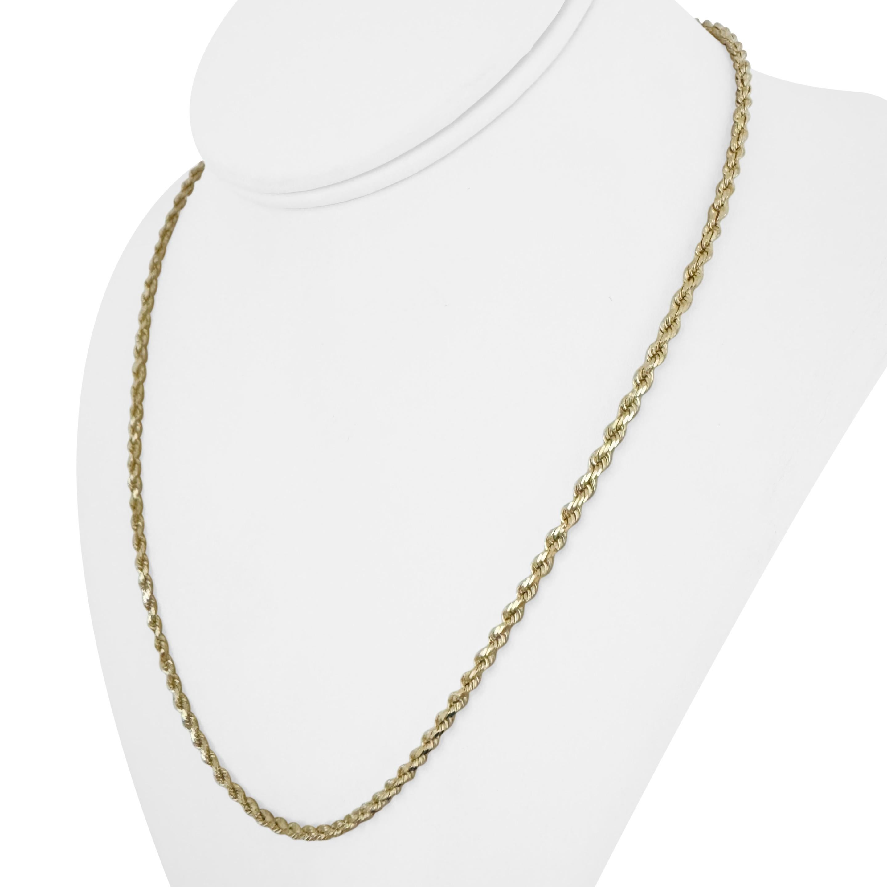 14k Gelbgold 14g UnoAErre 2,5 mm Diamantschliff Seil Kette Halskette Italien 20