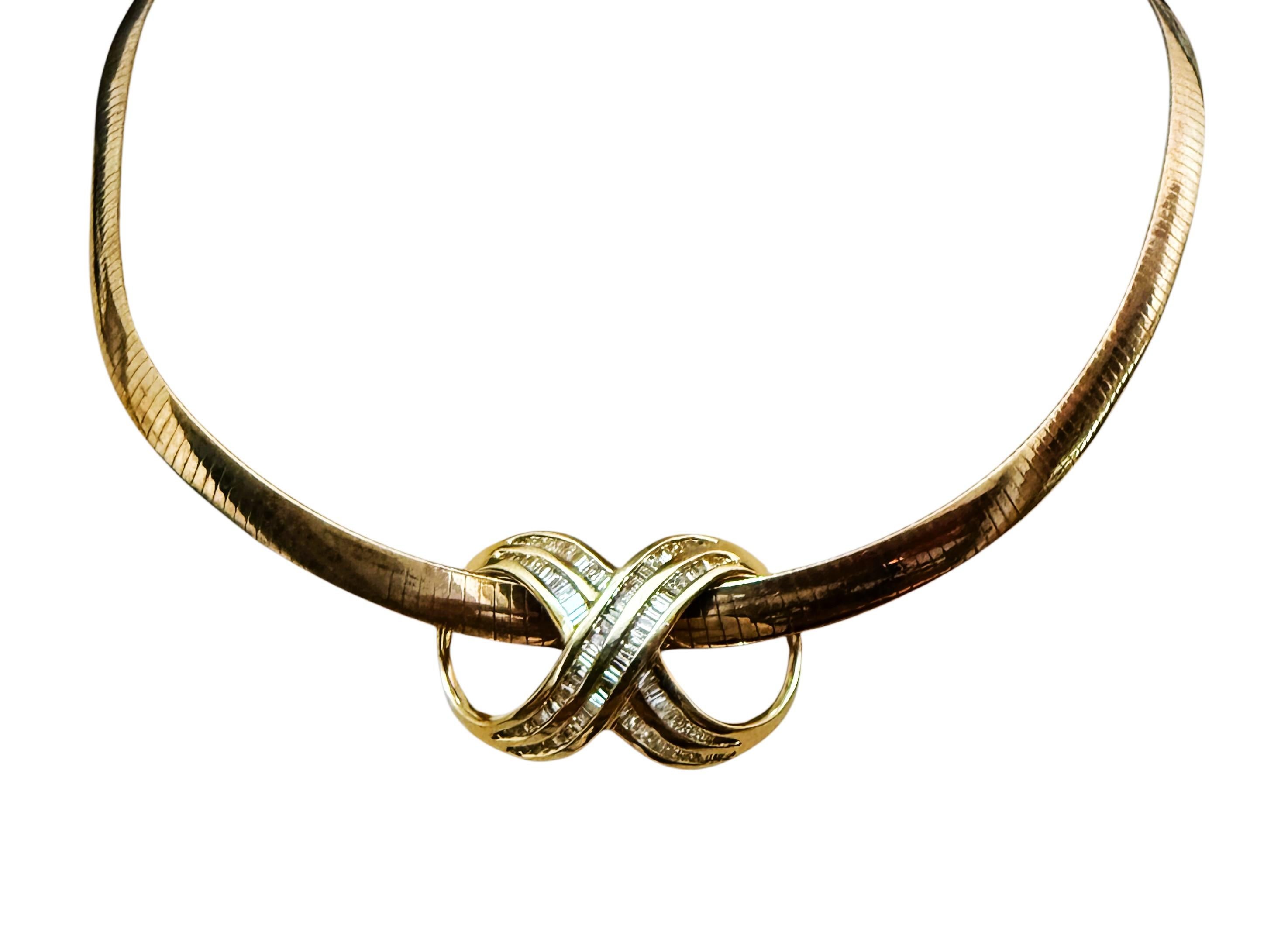 Colgante/Bandolera Diamante Baguette Oro Amarillo 14k 1,5 Quilates 9,27 Gramos en Excelente estado para la venta en Eagan, MN