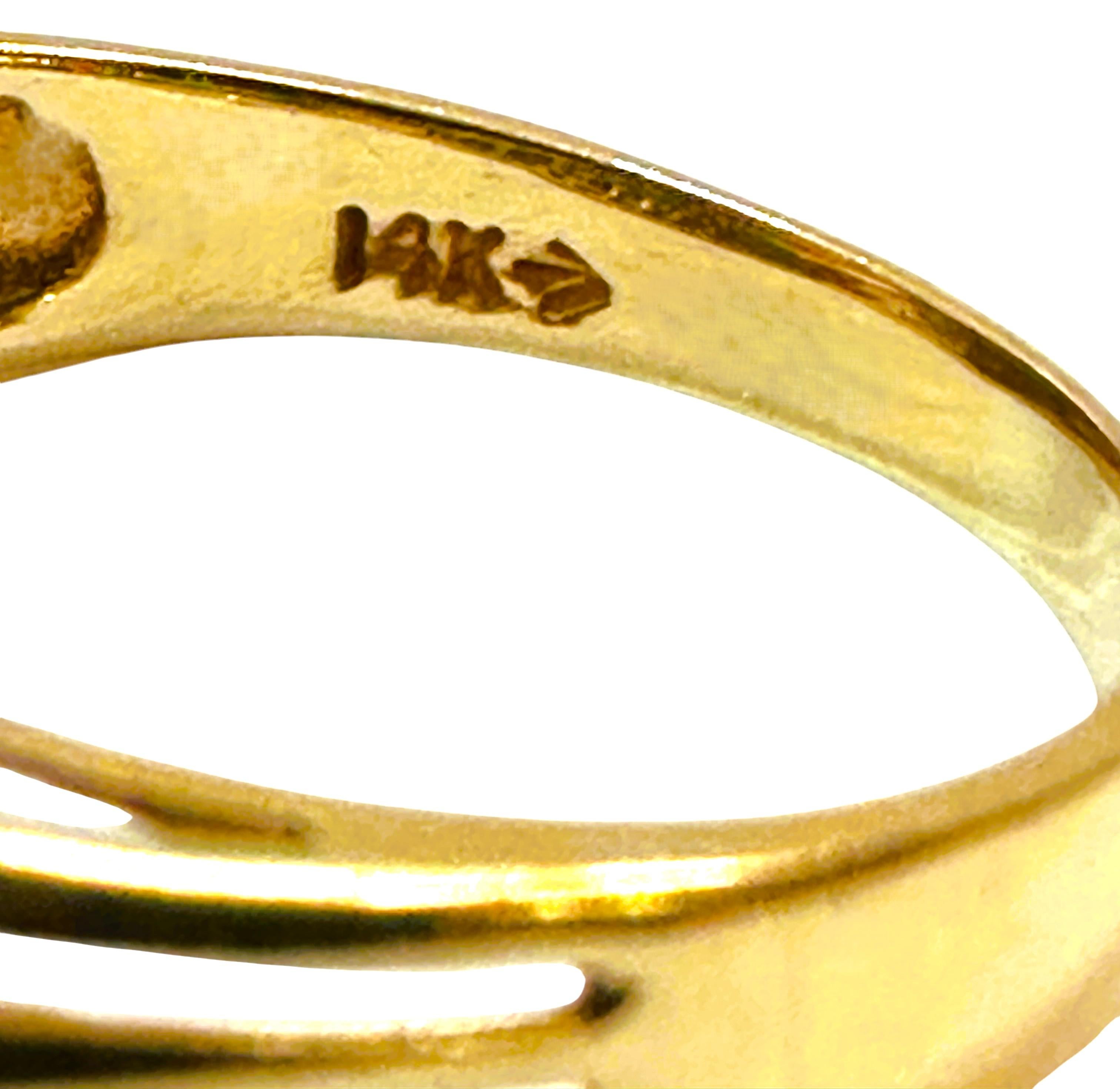 Anillo de oro amarillo de 14 quilates con un diamante talla brillante de 1,5 quilates, talla 7,5 en venta 6
