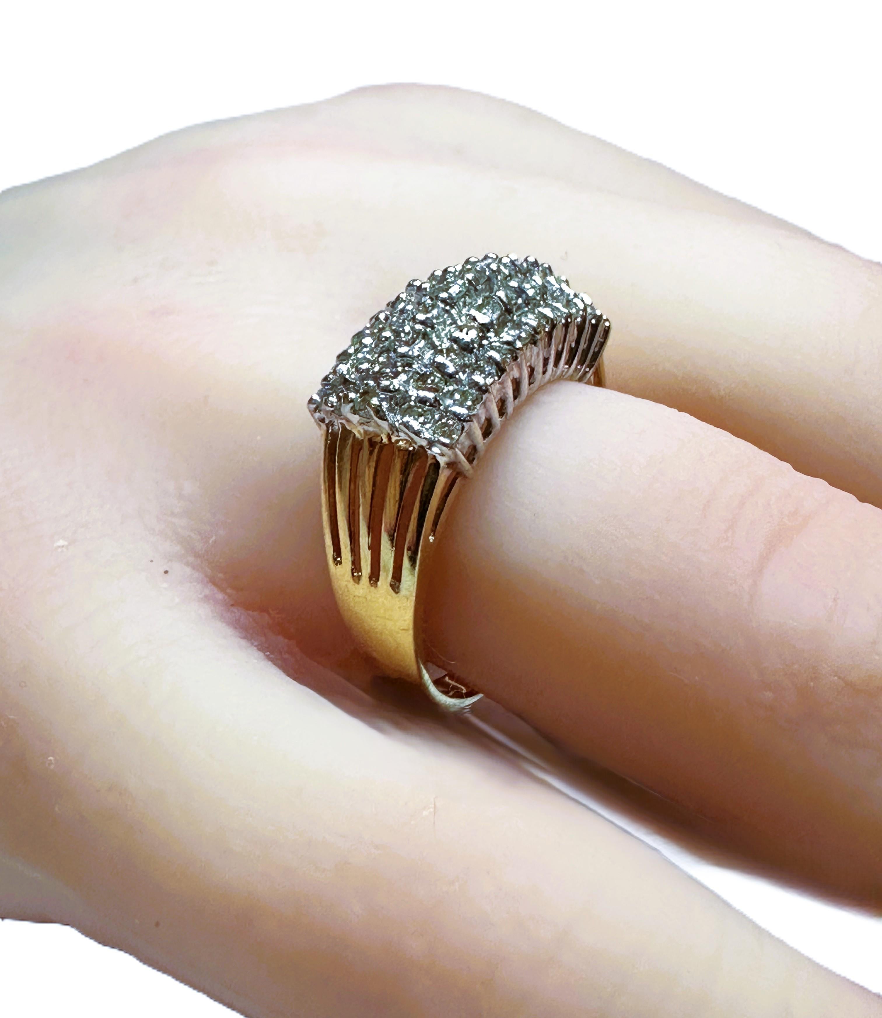 Anillo de oro amarillo de 14 quilates con un diamante talla brillante de 1,5 quilates, talla 7,5 en Excelente estado para la venta en Eagan, MN