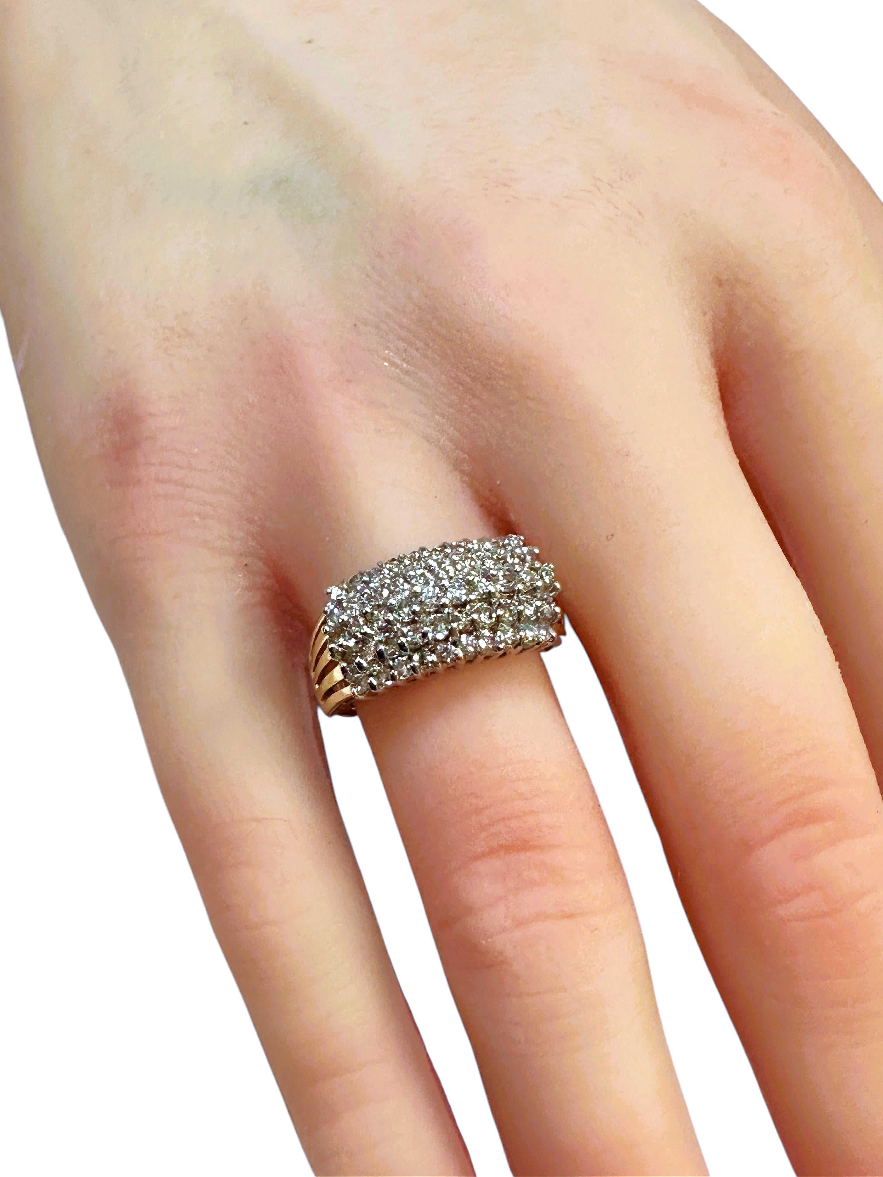 De las mujeres Anillo de oro amarillo de 14 quilates con un diamante talla brillante de 1,5 quilates, talla 7,5 en venta