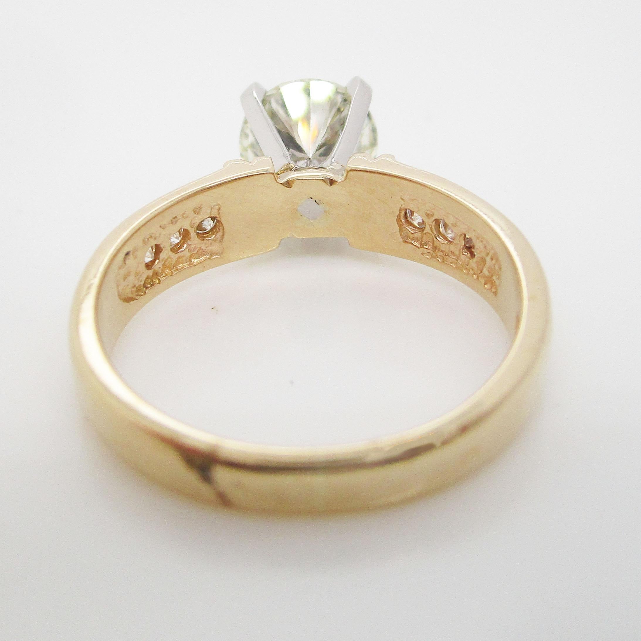 Women's 14 Karat Yellow Gold 1.5+ Carat Diamond Engagement Ring