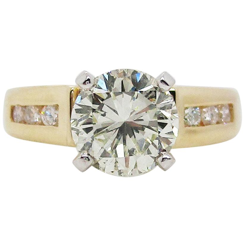 14 Karat Yellow Gold 1.5+ Carat Diamond Engagement Ring