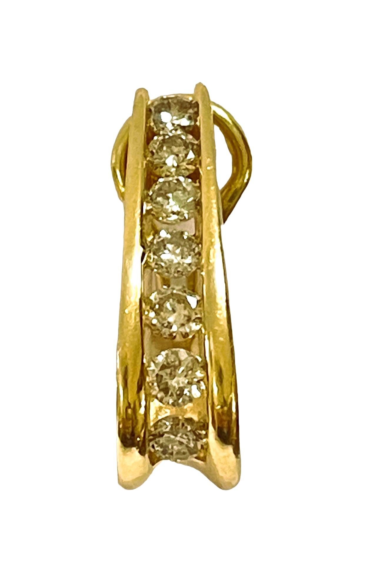 14k Gelbgold 1,5 Ct Brillant Diamant Channel Omega Back Ohrringe w Schätzung 4