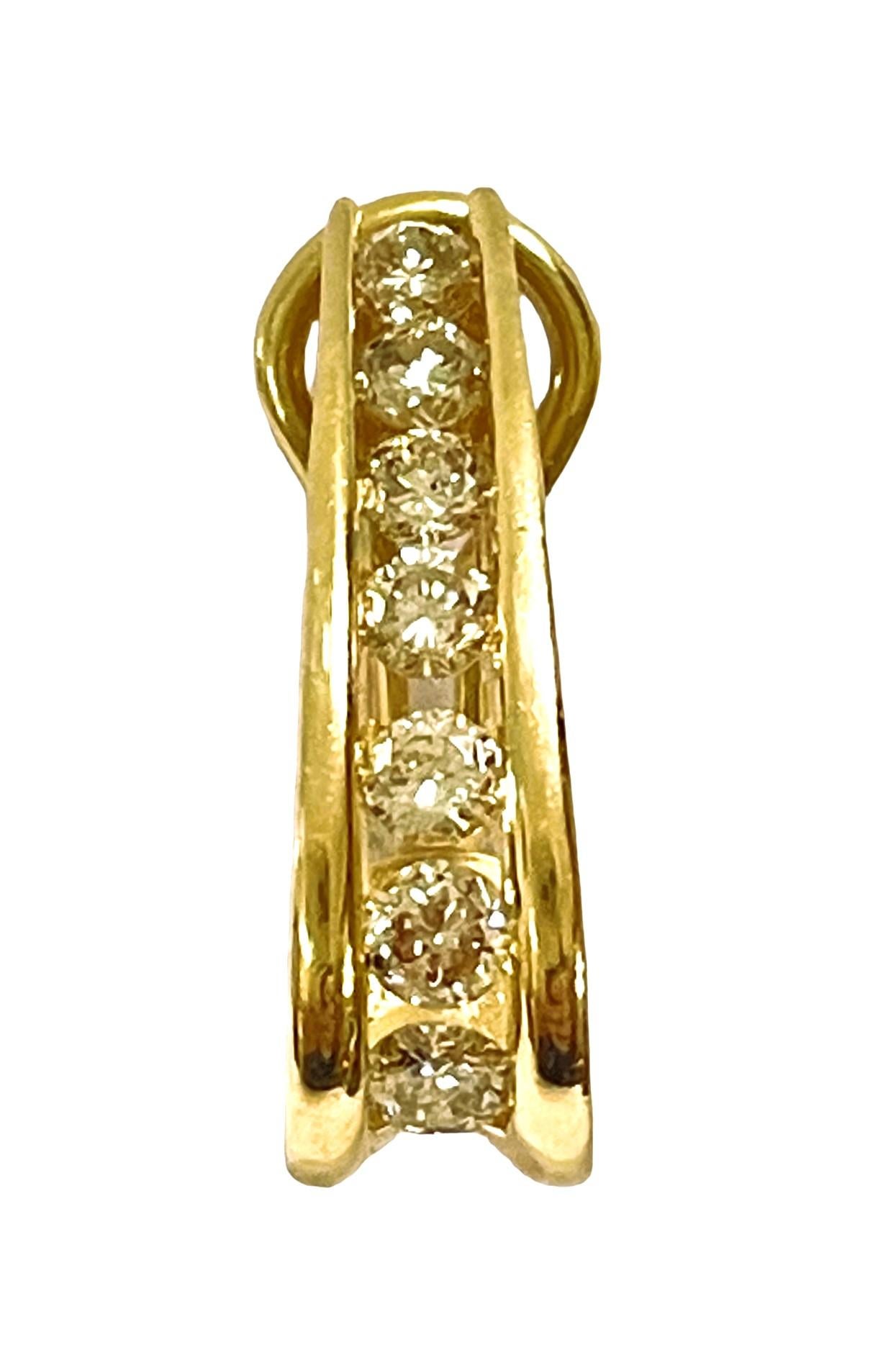14k Gelbgold 1,5 Ct Brillant Diamant Channel Omega Back Ohrringe w Schätzung 5
