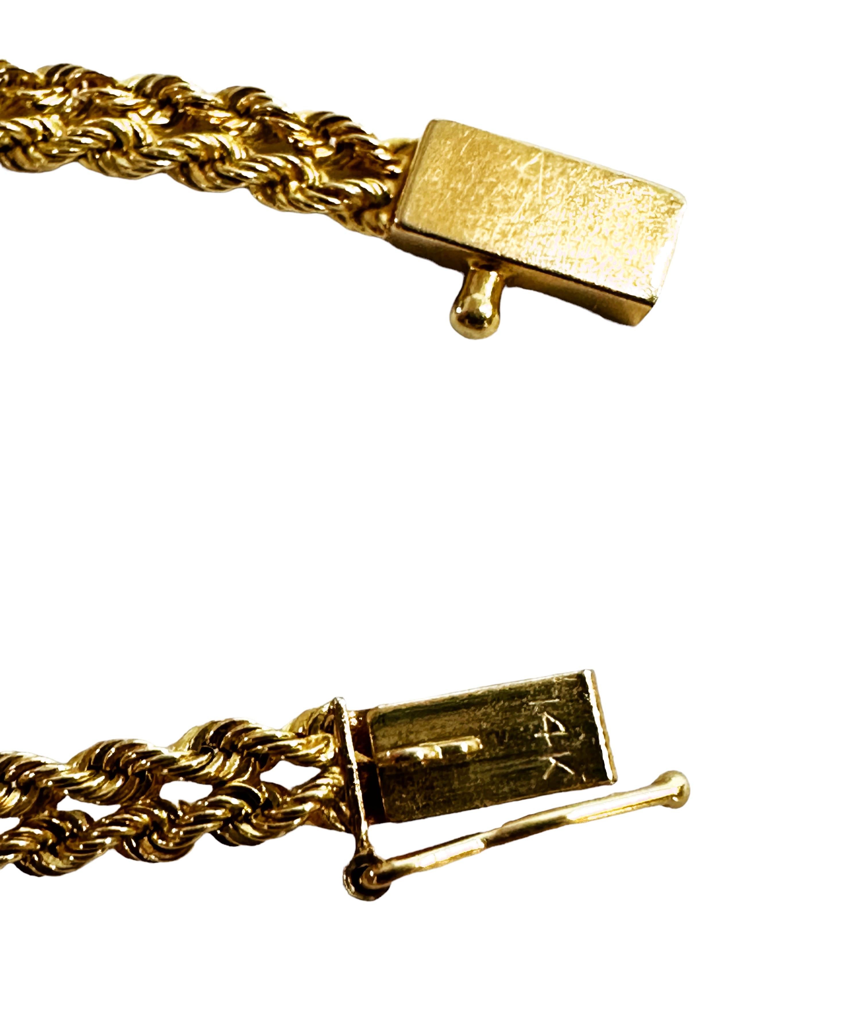 Brilliant Cut 14k Yellow Gold .15 ct Diamond Graduated Rope Necklace