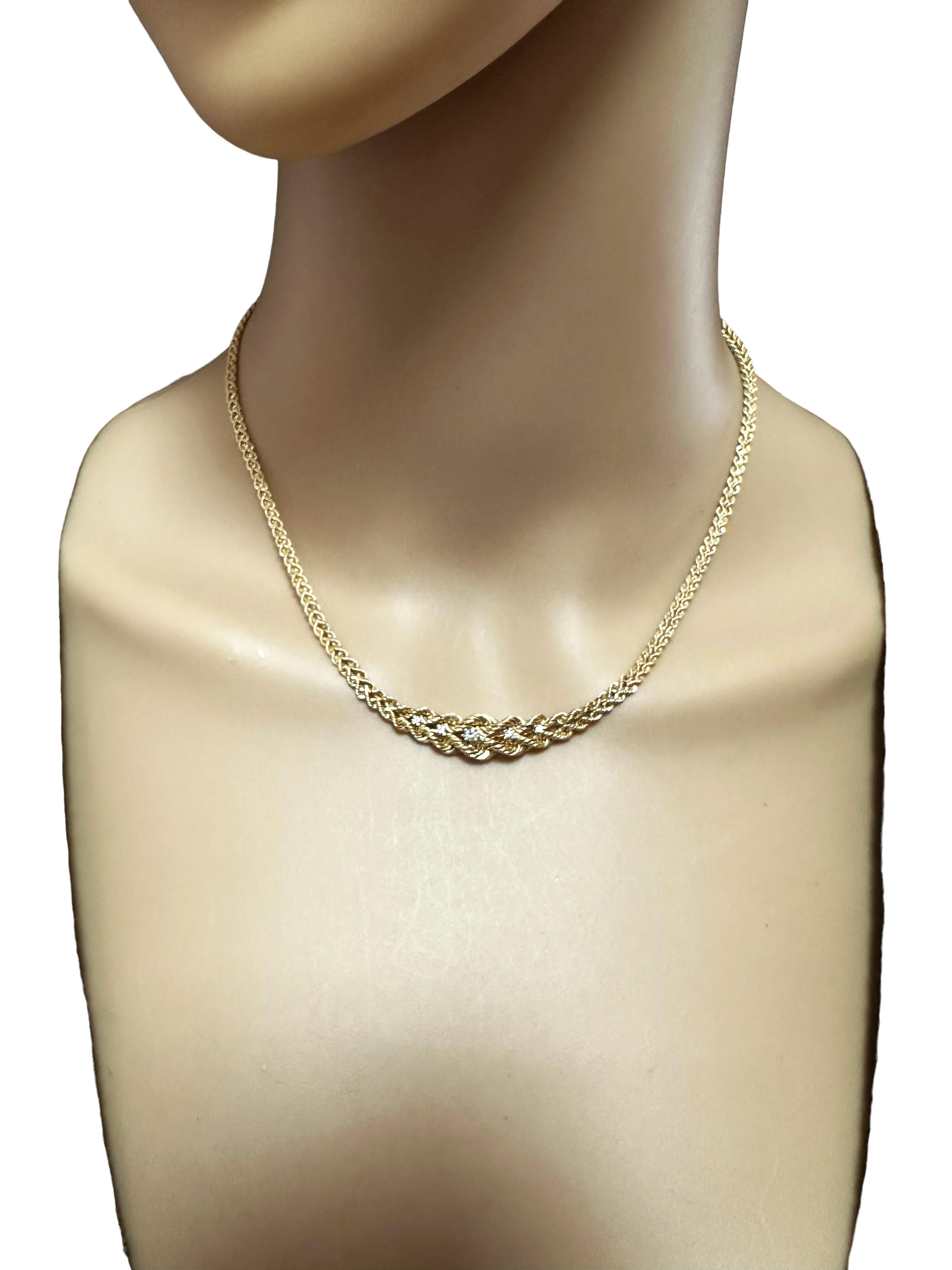 Women's 14k Yellow Gold .15 ct Diamond Graduated Rope Necklace