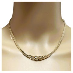 14k Yellow Gold .15 ct Diamond Graduated Rope Necklace