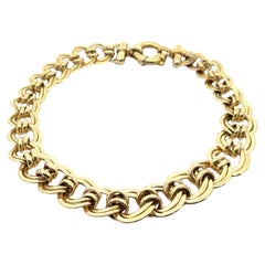 14k Gelbgold 15" abgestufte breite doppelreihige Gliederhalskette mit hohlem Design