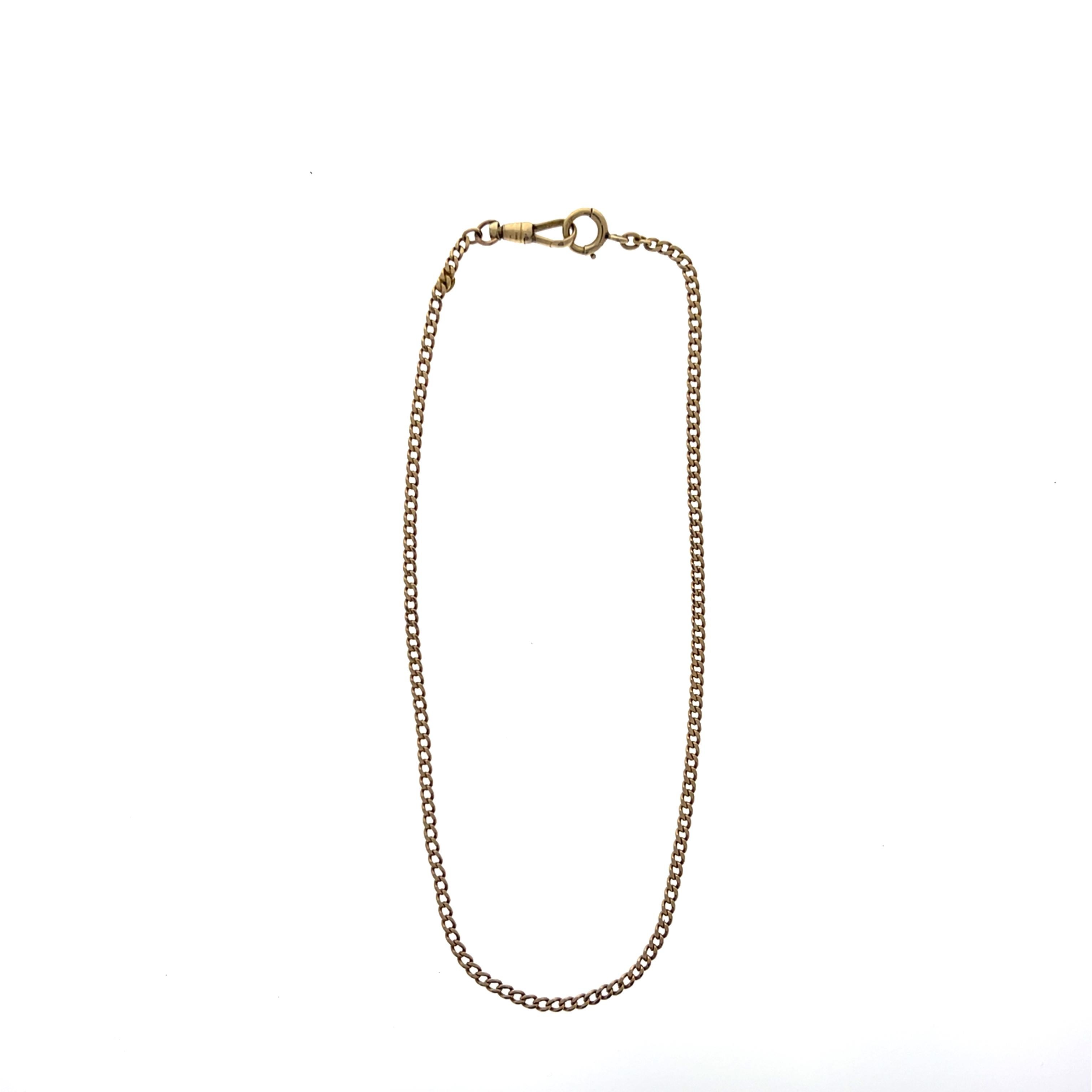 14k Yellow Gold 15 Inch Watch Chain 1917 11
