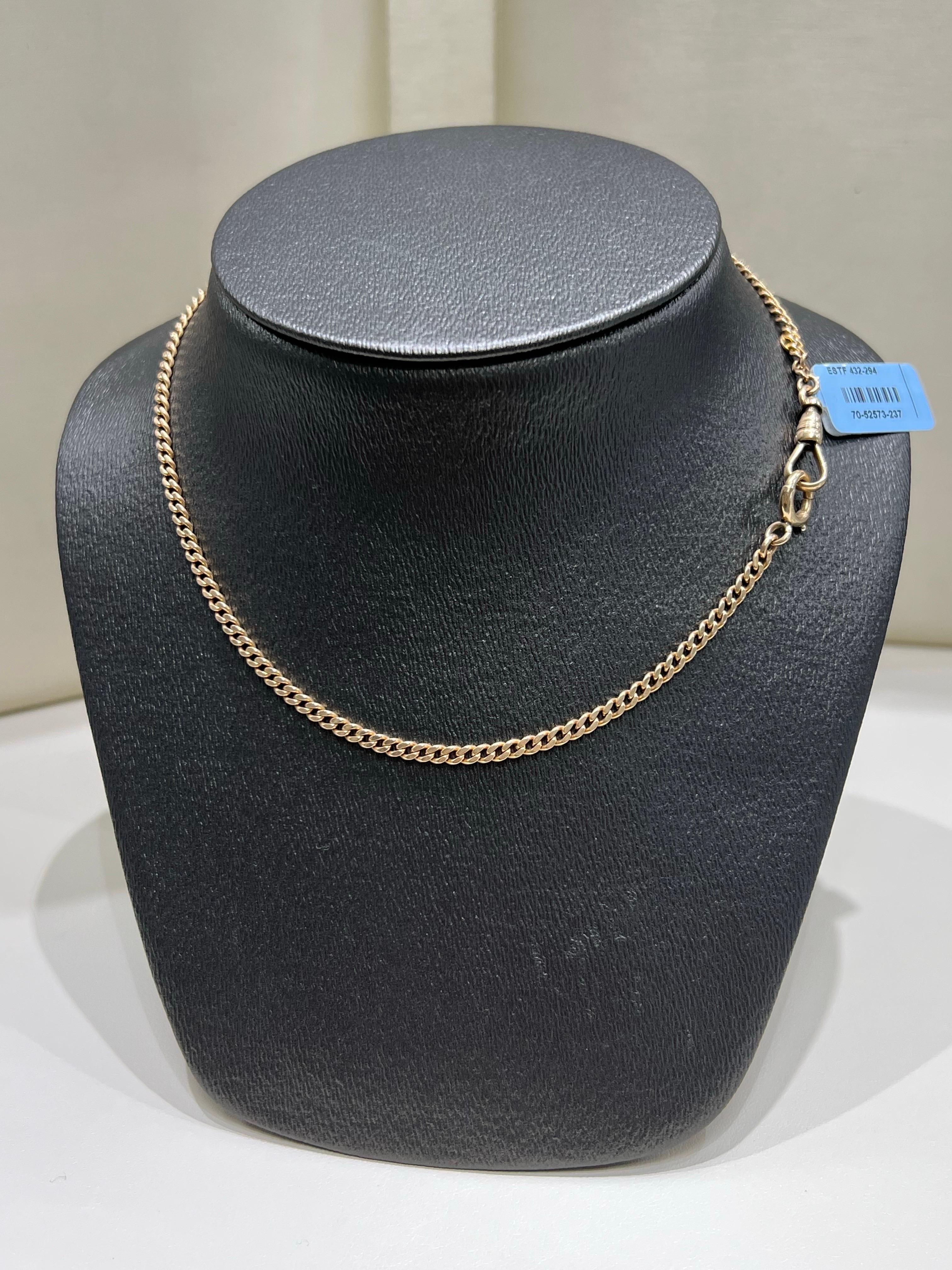 14k Yellow Gold 15 Inch Watch Chain 1917 4