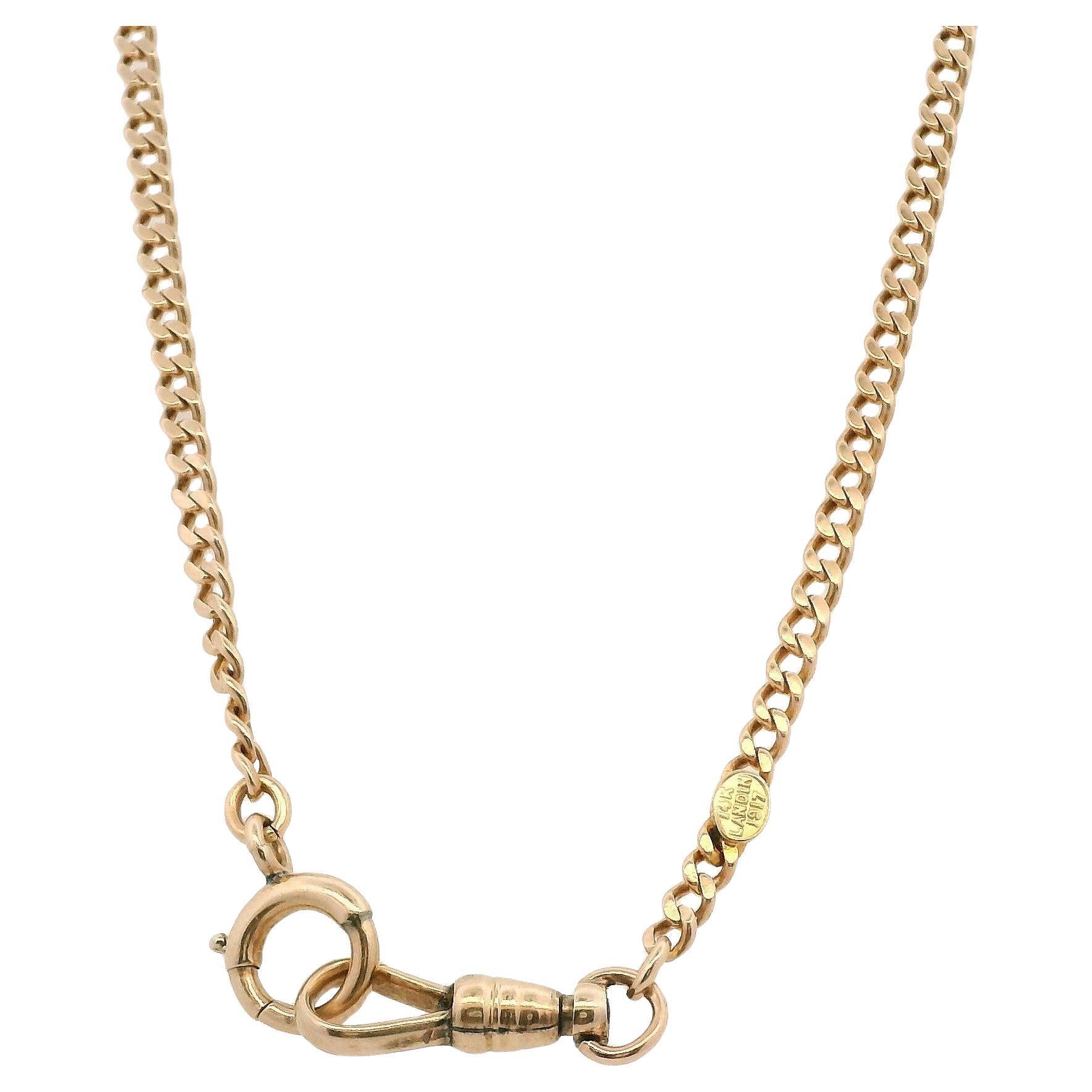 14k Yellow Gold 15 Inch Watch Chain 1917