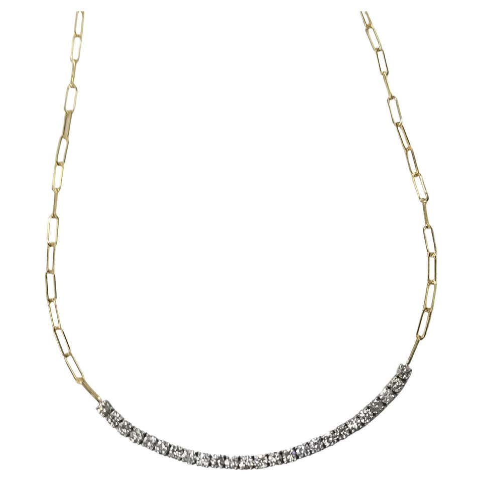 Diamond paper clip necklace Clearance