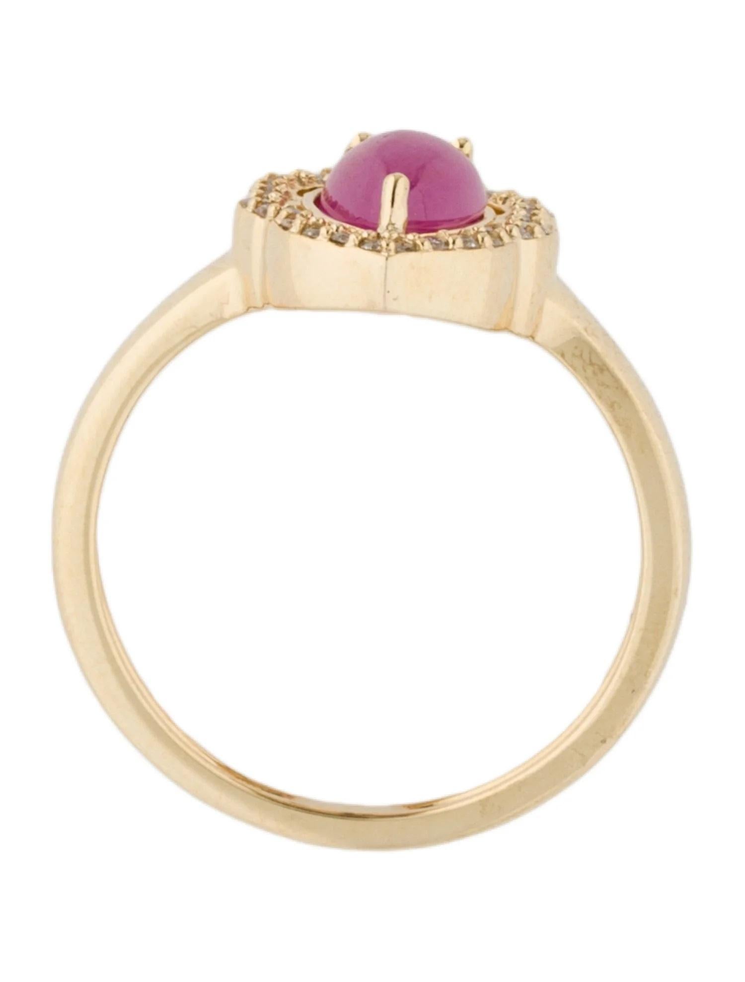 14K Yellow Gold 1.50ct Pear-Shaped Ruby & Diamond Cocktail Ring, Size 7 In New Condition For Sale In Holtsville, NY