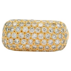 14k Yellow Gold 1.50ctw Fiery Pave Diamond Saddle Cocktail Band Ring