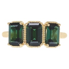 14K Yellow Gold 1.53ct Tourmaline 3-Stone Ring