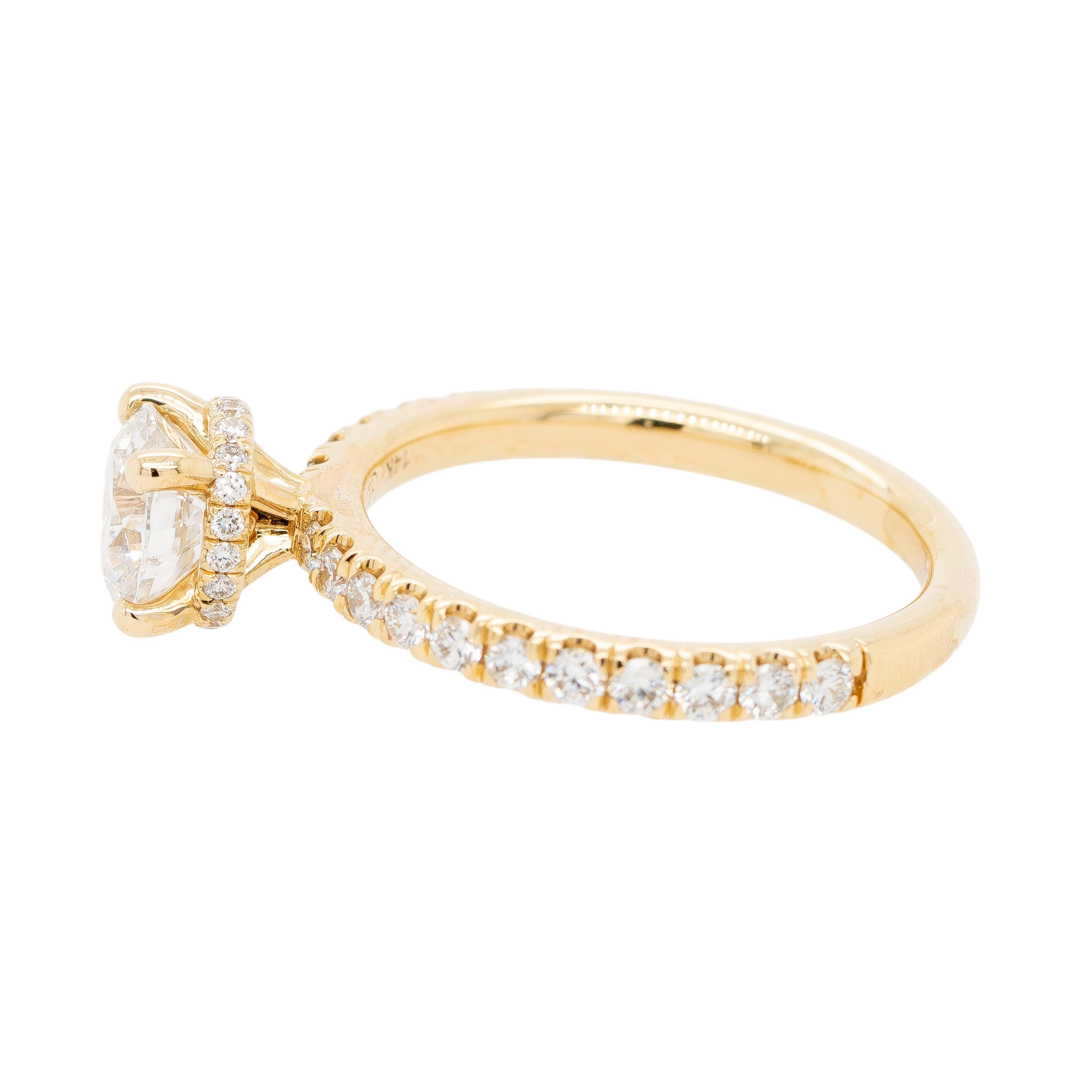 Round Cut 14K Yellow Gold 1.54ctw Solitaire Engagement Ring For Sale