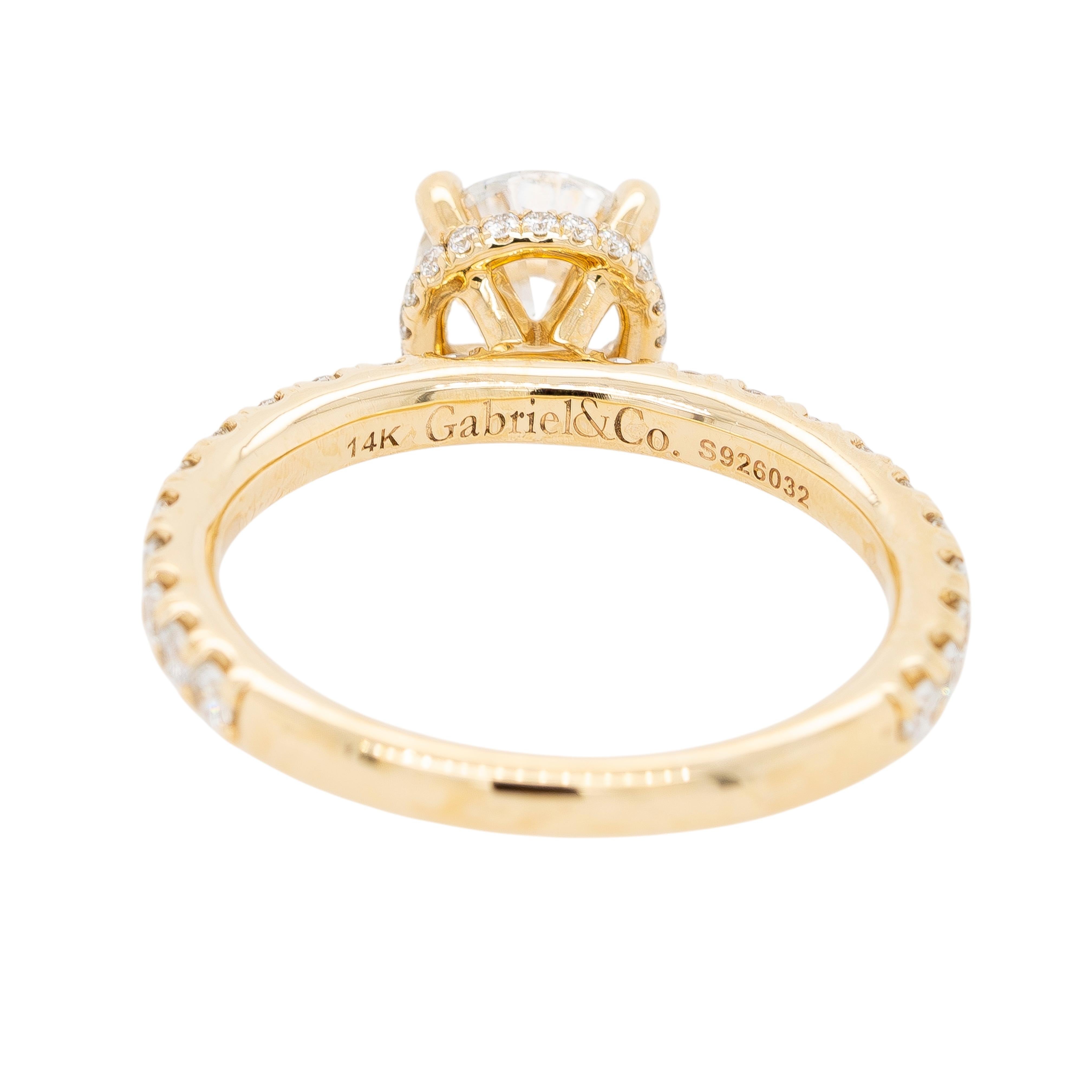 Women's or Men's 14K Yellow Gold 1.54ctw Solitaire Engagement Ring For Sale